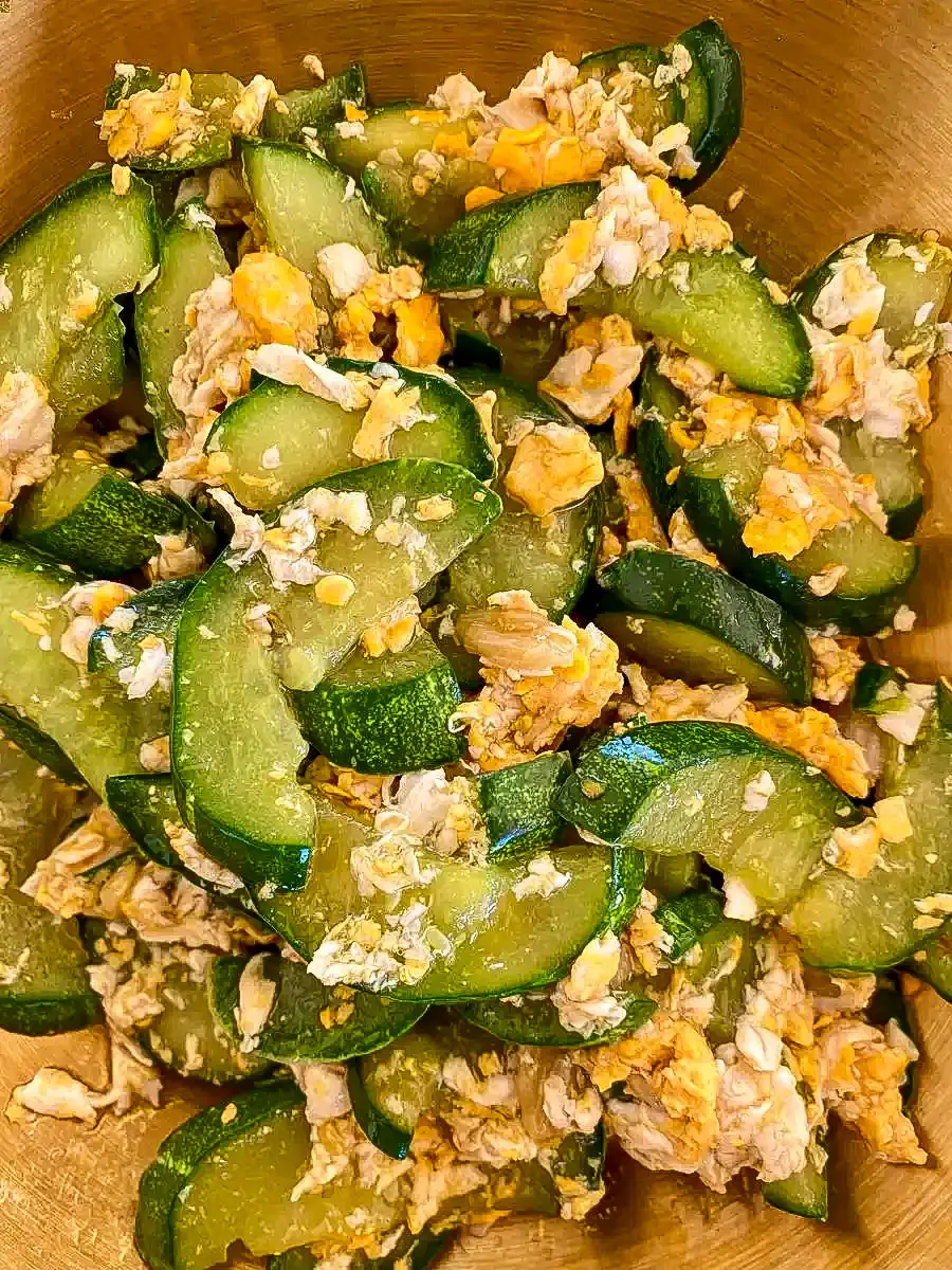 Receita de pepino e ovo tailandês