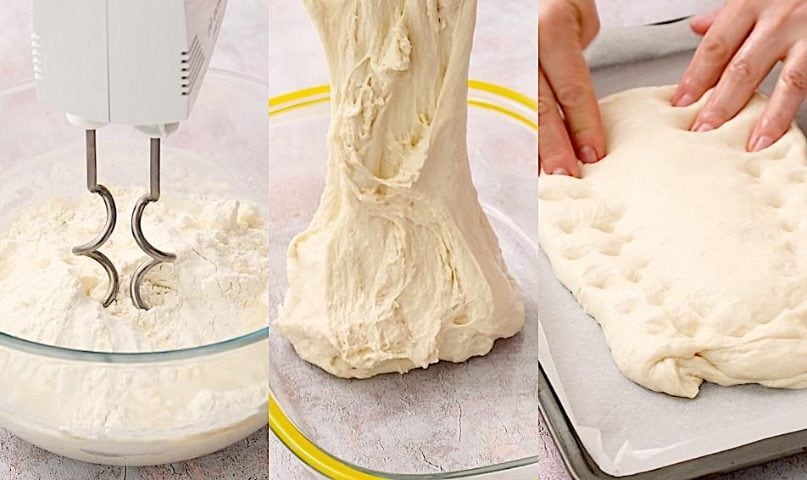 A receita de pizza em crocante e leve panela